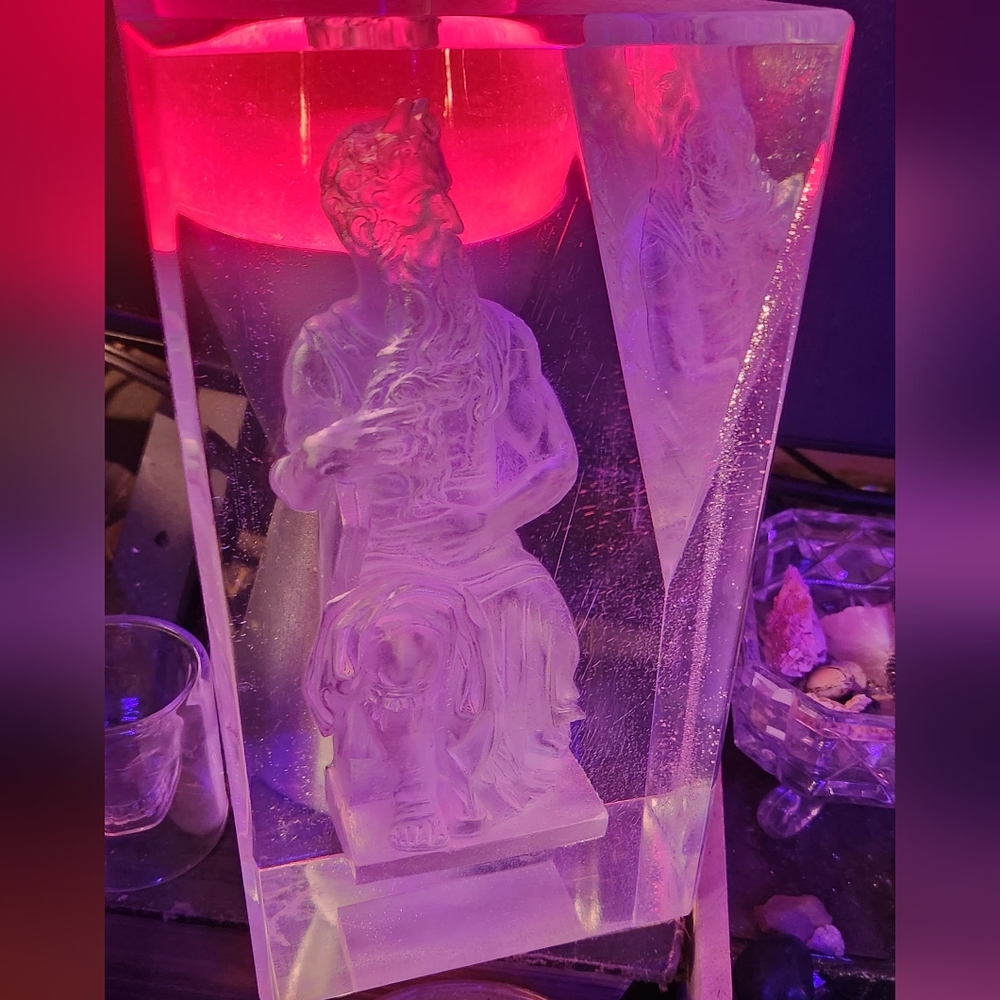 Vintage carved Lucite Moses reflection